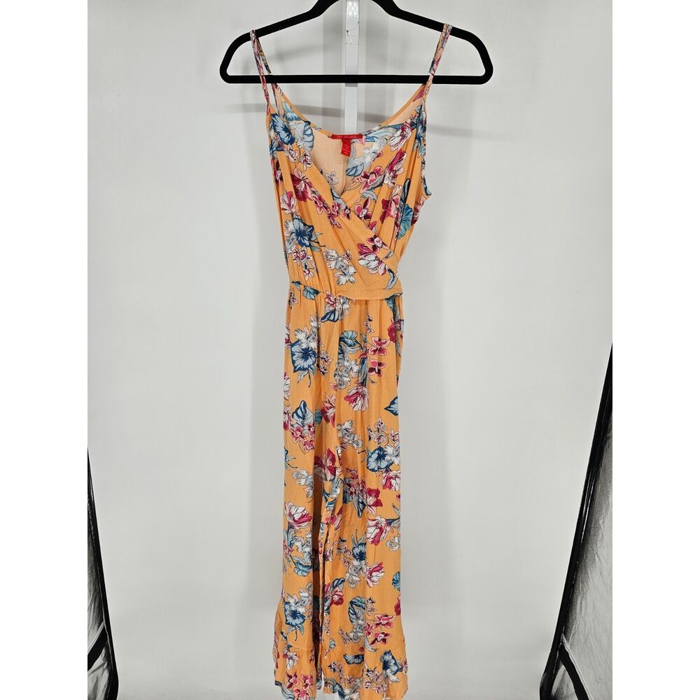 Chelsea & Violet Womens Sz S Jumpsuit Pastel Orange Floral Sleeveless